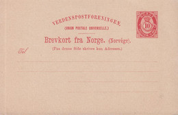1880. NORGE. 10 øre Brev-Kort Fra Norge.  - JF434821 - Postwaardestukken