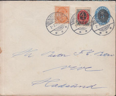 1906. DANMARK.  5 On 4 øre Envelope + 1 øre + 4 On 8 øre On Envelope From CHARLOTTENLUND... (Michel 37 + 40Z) - JF434832 - Briefe U. Dokumente