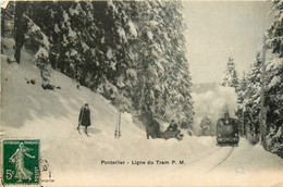 Pontarlier * La Ligne Du Tram Tramway En Hiver Neige - Pontarlier