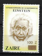 Zaire 1990, Albert Einstein With Golden Overprint / Surcharge **, MNH - Neufs