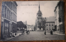 A597 NIVELLES - MARCHE-AU-BETAIL CAFE DE LA CONCORDE BILLARD ANIMEE CIRCULEE 1938 - Nijvel