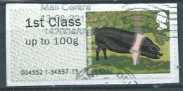 GROSBRITANNIEN GRANDE BRETAGNE GB 2012 POST&GO PIGS: SADDLEBACK 1st CLASS Up To 100g USED PAPER SG FS38 MI ATM38 YT TD38 - Post & Go (distributeurs)