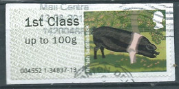 GROSBRITANNIEN GRANDE BRETAGNE GB 2012 POST&GO PIGS: SADDLEBACK 1st CLASS Up To 100g USED PAPER SG FS38 MI ATM38 YT TD38 - Post & Go Stamps