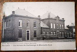 A603 CHARLEROI - MARCINELLE - LES BUREAUX DU CHARBONNAGE DE MARCINELLE-NORD IMPRIMERIE L'EGALITE CIRCULEE 1928 - Charleroi