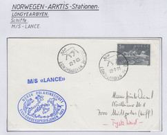 Spitsbergen Cover Norsk Polarinstitut Svalbard Expedition / MS Lance  Ca Longyearbyen 22.7.1983 (LO210) - Expediciones árticas