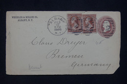 ETATS UNIS - Devant D'entier Postal Commercial + Compléments De Albany En 1888 Pour L'Allemagne - L 134176 - ...-1900