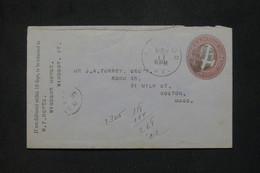 ETATS UNIS - Entier Postal De Windsor Pour Boston En 1887 - L 134178 - ...-1900