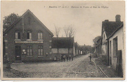 62 BARLIN  Bureau De Postes Et Rue De L'Eglise - Barlin