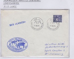 Spitsbergen Cover  Ship Visit MS Lance Norsk Polarinstitut Ca Longyearbyen 31.08.1984 (LO211B) - Expediciones árticas