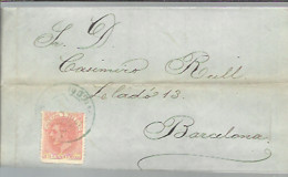 CARTA 1887   GIJON   A BARCELONA - Storia Postale