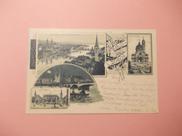 Gruss Aus Zürich / Mehrbildkarte  / Litho .1899  - Kirche Enge - Hotel Baur - Grossmünster B.  Nacht  - Panorama /(9290) - Enge