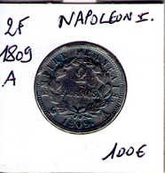 France.Napoléon Ier.  2 Francs 1809 A - 2 Francs