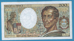 FRANCE 200 FRANCS 1982 # C.011 009331 F# 70 MONTESQUIEU - 200 F 1981-1994 ''Montesquieu''