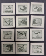O) 1941  - 1942, CHILE, PROOF, PLANE AND WEATER VANE, CARAVEL, GOLBE, CHILEAN FLG, STAR OF CHILE AND SOUTHERN CROSS, MOU - Imperforates, Proofs & Errors