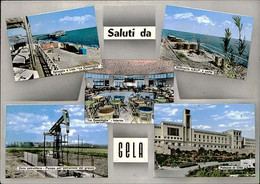 GELA ( CALTANISETTA ) SALUTI / VEDUTINE  - EDIZIONE BARRANCO - SPEDITA 1961 (12833) - Gela