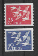 Schweden 1956 Vögel Mi.Nr. 416/17 Kpl. Satz ** Postfrisch - Nuevos