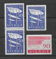 Schweden 1959 Kraftwerke Mi.Nr. 446/47 Kpl. Satz ** Postfrisch - Ungebraucht