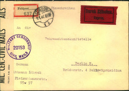 1946, Feldpostbrief  Aus Der Internierung In  LÜBECK  Per Einschreiben/Eilboten Nach Berlin. Mit Britischer Zensur. - Andere & Zonder Classificatie