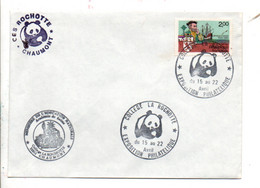 EXPOSITION PHILATELIQUE DOLLEGE LA ROCHOTTE CHAUMONT HAUTE MARNE 1984  PANDA - Commemorative Postmarks