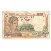 France, 50 Francs, Cérès, 1935, E.2779, TB, Fayette:17.15, KM:81 - 50 F 1934-1940 ''Cérès''