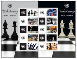 United Nations - Vienna - 2022 - World Chess Day - Mint Personalized Stamp Sheet - Ungebraucht