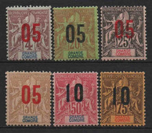 Grande Comore - 1912 - N° 21/23/224/25/28/29 - Neufs * - MLH - Nuevos