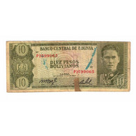 Billet, Bolivie, 10 Pesos Bolivianos, 1962, 1962-06-13, KM:154a, AB - Bolivia