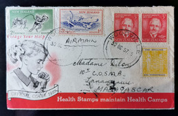 ENVELOPPE DOCUMENT PHILATELIQUE -OFFICIAL COVER 1957-KING GEORGE V MEMORIAL-PAR AVION POUR MADAGASCAR - Varietà & Curiosità