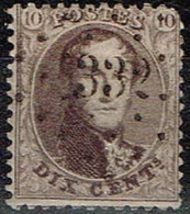 Belgique - Y&T - 14 C, Dentelé 12,5 X 13,5, Oblitéré 332 Seraing - 1849-1865 Medaillen (Sonstige)