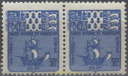 659487 MNH SAN PEDRO Y MIQUELON 1947 ESCUDO DE ARMAS - Oblitérés