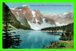 BANFF, ALBERTA - MORAINE LAKE, VALLEY OF THE TEN PEAKS, CANADIAN ROCKIES - TRAVEL IN 1937 -  COAST PUB. - - Banff