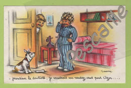 CP ILLUSTRATEUR T. GOUGEON - ENFANTS ET CHIEN - MONSIEUR LE DENTISTE JE VOUDRAIS UN RENDEZ-VOUS POUR AZOR - CYD M ? 91 - Gougeon