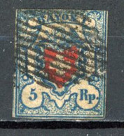 Helvetia   Y&T   14   Mi  7 II   Obl   ---      TTB - 1843-1852 Timbres Cantonaux Et  Fédéraux