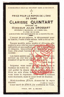 DP Clarisse Quintart ° 1872 † Baugnies Péruwelz 1926 X Jules Drossart // Imp. Pipaix (Leuze) - Images Religieuses