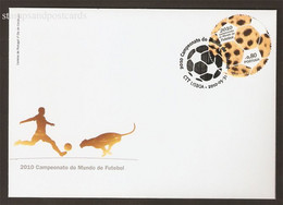 Portugal Mondial Football Afrique Du Sud 2010 Timbre Ronde FDC Soccer World Cup South Africa Round Stamp FDC - 2010 – Sud Africa