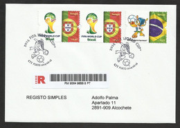 Portugal Mondial Football Brèsil Brasil Drapeau 2014 FDC Porto Recommandée Soccer FIFA World Cup Brazil Flag R FDC - 2014 – Brazilië