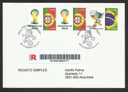 Portugal Mondial Football Brèsil Brasil Drapeau 2014 FDC Azores Recommandée Soccer FIFA World Cup Brazil R FDC Açores - 2014 – Brazil