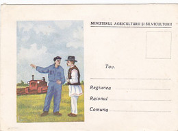 W6793- PEOPLE, TRACTOR, AGRICULTURE, SPECIAL COVER, UNUSED, ROMANIA - Autres & Non Classés
