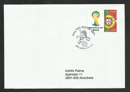 Portugal Mondial Football Brèsil Brasil Drapeau 2014 FDC Voyagé Soccer FIFA World Cup Brazil Flag FDC - 2014 – Brasil