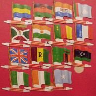 15 Plaquettes Drapeaux L'Alsacienne Afrique Somalie Lesotho Cameroun Libye Gabon Malawi Niger Zambie... Drapeau. Lot 15 - Tin Signs (after1960)