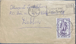 IRELAND-1956, USED COVER, MACHINE SLOGAN, LICENSE YOUR RADIO PROMPTLY, DUN LAOGHAIRE TOWN, 2 DIFF CANCEL,STATUE OF BARRY - Brieven En Documenten