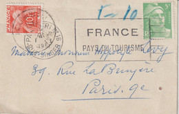 Lettre Taxée 1951 De Paris Pour Paris - 1859-1959 Briefe & Dokumente