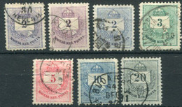 HUNGARY  1881 Numeral And Envelope Watermarked,(7) , Used.  Michel 21-25 - Used Stamps