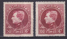 BELGIQUE - 1929 - YVERT N°291A CARMIN ! /292A ** MNH PAPIER TEINTE - - 1929-1941 Big Montenez