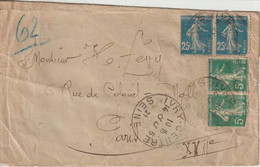 Lettre Pneumatique 1921 Ivry Centre Pour Paris - 1921-1960: Modern Tijdperk