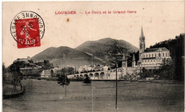 Lourdes 1909 Petit & Grand Gers - Pseudo-entier Carte Postale Avec Semeuse - Oblit. Toulouse-gare - !!! Trace De Pli - Pseudo Privé-postwaardestukken