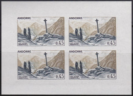 Andorre   .   Y&T   .   160  .  Non-dentelé   .   Bloc De 4    .    **   .    Neuf SANS Charniere    .     MNH - Unused Stamps