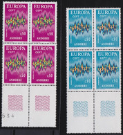 Andorre   .   Y&T   .     217/218   Blocs De 4     .    **   .    Neuf SANS Charniere    .     MNH - Unused Stamps