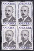 Andorre   .   Y&T   .   249    .  Bloc De 4    .    **   .    Neuf SANS Charniere    .     MNH - Ongebruikt