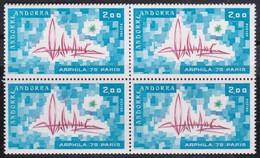 Andorre   .   Y&T   .   248    .  Bloc De 4    .    **   .    Neuf SANS Charniere    .     MNH - Nuevos